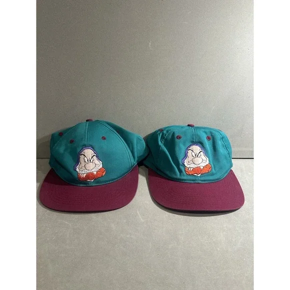 Vintage GRUMPY Youth Size Cap Snapback Hat Lot Of 2 - Picture 1 of 5